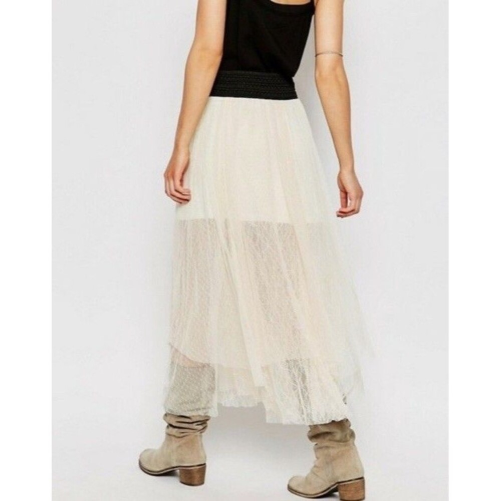 Free People Womens Sugar Plum Fairy Tutu Midi Skirt Size S Ivory Balletcore Boho - Picture 12 of 13